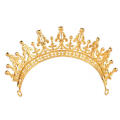 Red Gemstone 18k African Crown And Tiaras Alloy Fashion Gold Crown